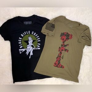 Grunt Style Olive and Black Rifle Coffee Short Sleeve Tees MD